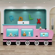 Special-Shaped Children Playground Reception Desk Kindergarten Front Desk Environmental Protection Baking Lacquer Train Styling Cashier Desk Early Education Terrace