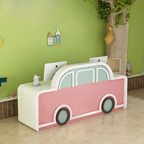 New Roast Lacquer Front Desk Children Small Car Styling Hairdresden Bar Desk Early Teach Kindergarten Click Child Painting Cashier
