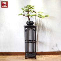 New Chinese living room light luxury decoration Modern tea room Zen shelf decoration room floor-to-ceiling flower rack decoration