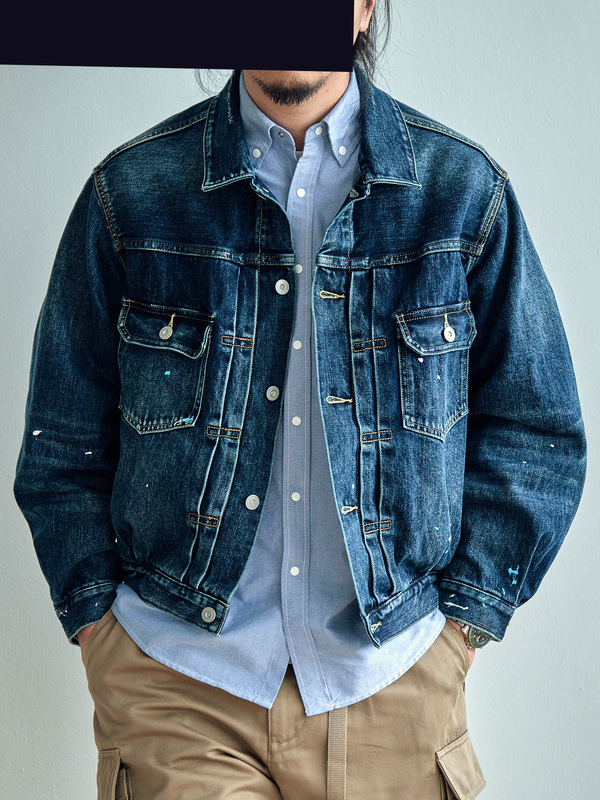 Old Fen Staph Japanese Imported Okayama Selvedge Denim Fabric Denim Jacket Visvim Style 101Xx Jkt