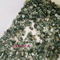 100g Green Crystal Crushed Stone Natural Green Hair Silk Crystal Crushed Fish Tank Stone 3 ~ 12mm