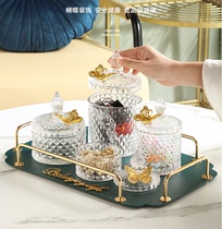 Butterfly glass candy jar with lid cute creative and exquisite storage jar souvenir decoration gift storage box ornament