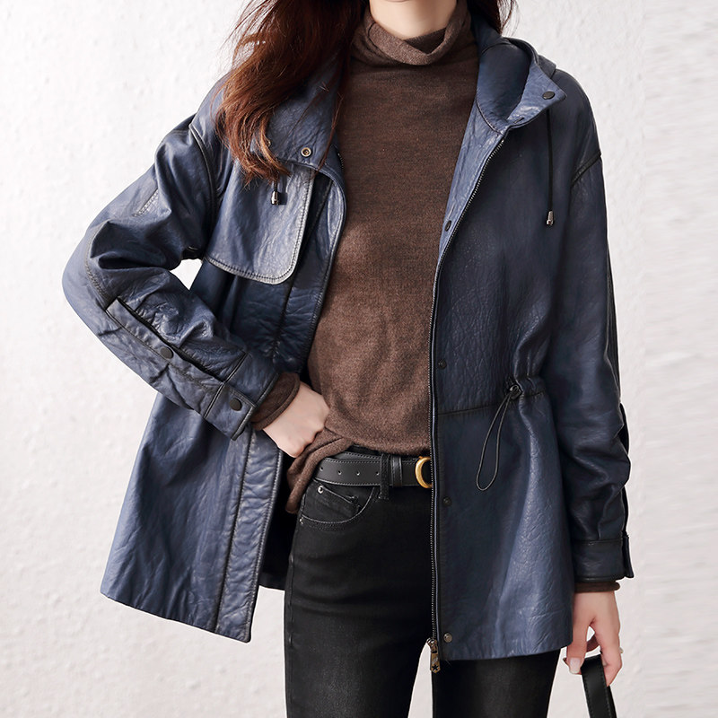 Turkish Sheep Leather Fur Dress Woman in the long - plate Link Cover Haining Single Leather Jacket 2021