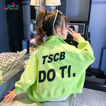 Girl coat autumn 2021 new foreign style Net red in big Children Fashion coat children Spring Autumn girl jacket