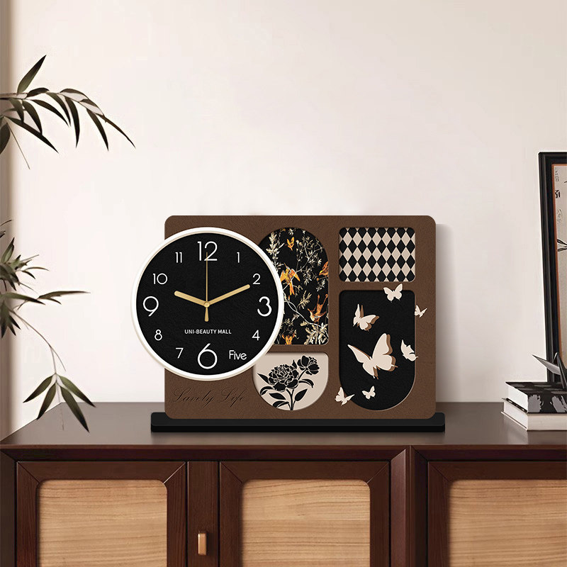 2025 New Vintage-Style Desk Clock Living Room Pendulum Clock Creative Clock Desktop Clock Home Light Luxury High-End Clock