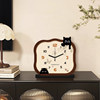 2025 New Cat-Shaped Desk Clock, Living Room Clock, Creative Clock, Desktop Clock, Home Use, Light Luxury, High-End Clock