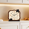 2025 New Cat-Shaped Desk Clock, Living Room Clock, Creative Clock, Desktop Clock, Home Use, Light Luxury, High-End Clock
