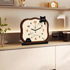 2025 New Cat-Shaped Desk Clock, Living Room Clock, Creative Clock, Desktop Clock, Home Use, Light Luxury, High-End Clock