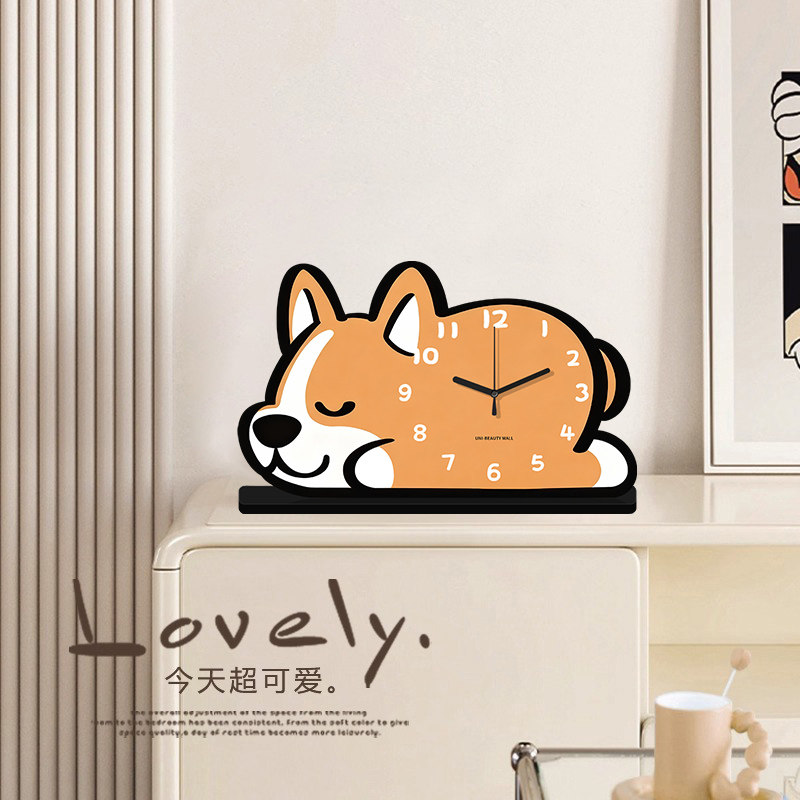 Cute Corgi-Shaped Desk Clock, Creative Desktop Clock, Home Decoration Ornament, 2026 New Model Decorative Clock