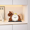 Cute Pony-Shaped Desk Clock Wooden Tabletop Clock Creative Ornament Decorative Pendulum Clock 2026 New Model Table Clock