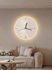 Cream-Style Moon-Themed Living Room Wall Clock 2024 New Creative Wall-Mounted Clock for Home, Dining Room, No-Drill Silent Clock