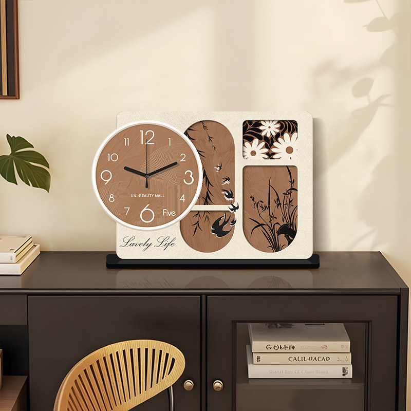 2025 New Vintage-Style Desk Clock Living Room Pendulum Clock Creative Clock Desktop Clock Home Light Luxury High-End Clock