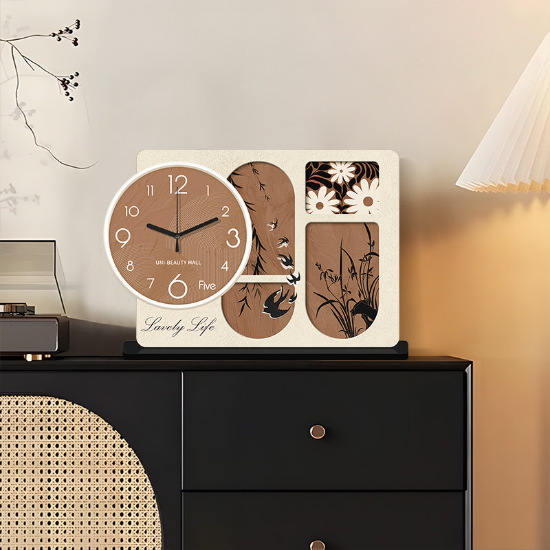 2025 New Vintage-Style Desk Clock Living Room Pendulum Clock Creative Clock Desktop Clock Home Light Luxury High-End Clock