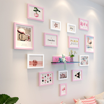 Girl room decoration photo wall creative wall frame wall frame wall combination piece Wall Wall personality Photo Wall