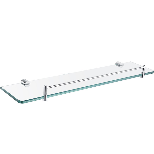 Artiqua All-Copper Bathroom Shelf Wall-Mounted Tempered Glass Cosmetic Rack Single-Layer Glossy Color