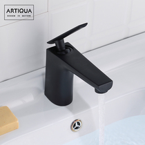 German ARTIQUA all copper table basin faucet hot and cold hand wash basin faucet raised Basin faucet Black