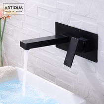 German ARTIQUA all copper black basin faucet embedded box into wall faucet hot and cold square faucet New