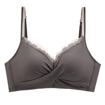 Womens Summer Thin Small Breast Gathering Bra Preventing Sagging Seamless Beautiful Back Lace Without Wires Showing Big Breasts