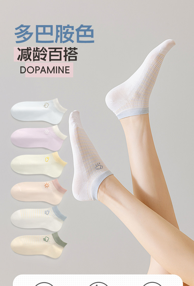 Women's Summer Thin Socks 2026 New Non-Slip No-Show Socks Summer Seamless Dopamine ins Short Socks — تصویر 1