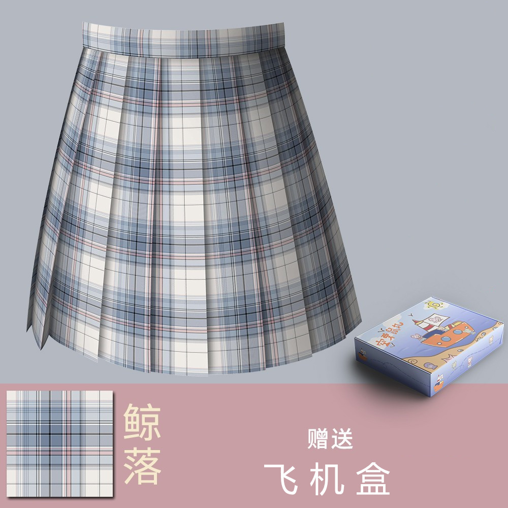 Empty squirrel pill (whale fall) original genuine jk plaid skirt college style comic style pleated skirt skirt female summer