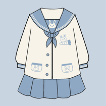 Empty chinchilla pill (rabbit)Orthodox jk uniform Sailor suit Original cute embroidered kindergarten clothes long-sleeved suit