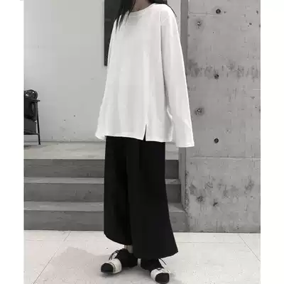 Lu and Shanyu early autumn new product Yamamoto dark yoji design sense small split long sleeve solid color bottoming T-shirt men and women