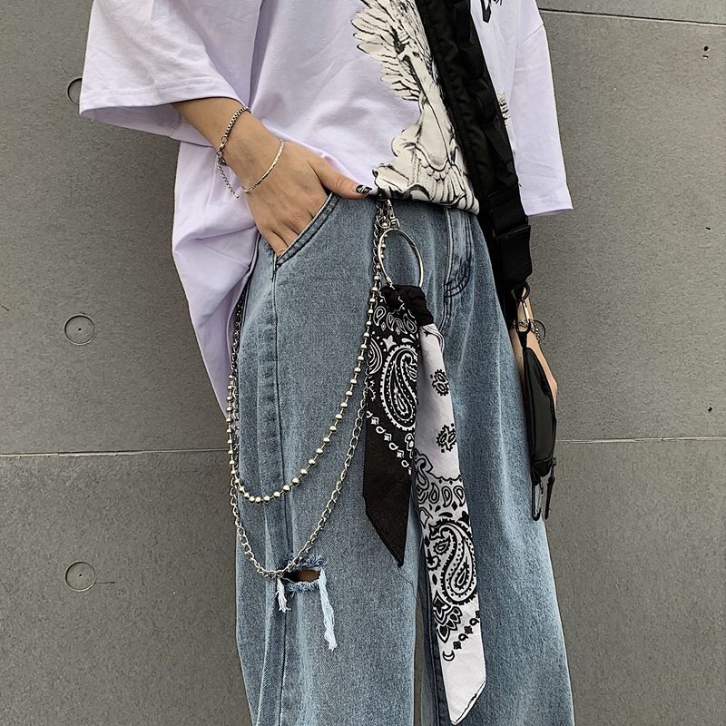 Korean Version ins Harajuku Bf Style Retro Hip-Hop Super Popular Waist Buckle Two-Tone Waist Scarf Double-Layer Chain Set for Men and Women Korean Version ins Harajuku Bf Style Retro Hip-Hop Super Popular Waist Buckle Two-Tone Waist Scarf Double-Layer Chain Set for Men and Women