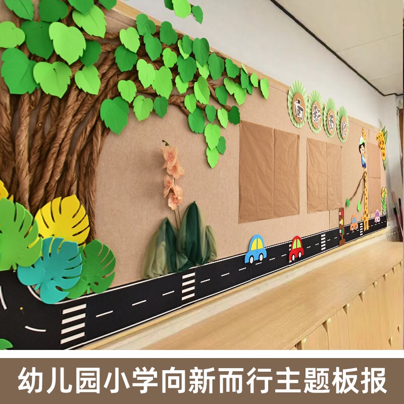 Creative Simulation of Urban Road Greening and Traffic Bulletin Boards, Primary School Environmental Innovation, Moving Forward Towards the Future, Combination Wall Sticker Layout Materials Creative Simulation of Urban Road Greening and Traffic Bulletin Boards, Primary School Environmental Innovation, Moving Forward Towards the Future, Combination Wall Sticker Layout Materials