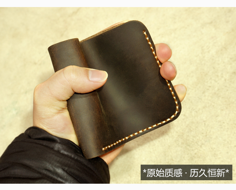 Mai cho DIY handmade ví ngắn nam Ví da đầu tiên dọc ví da ngựa điên retro ví chéo ví lạnh