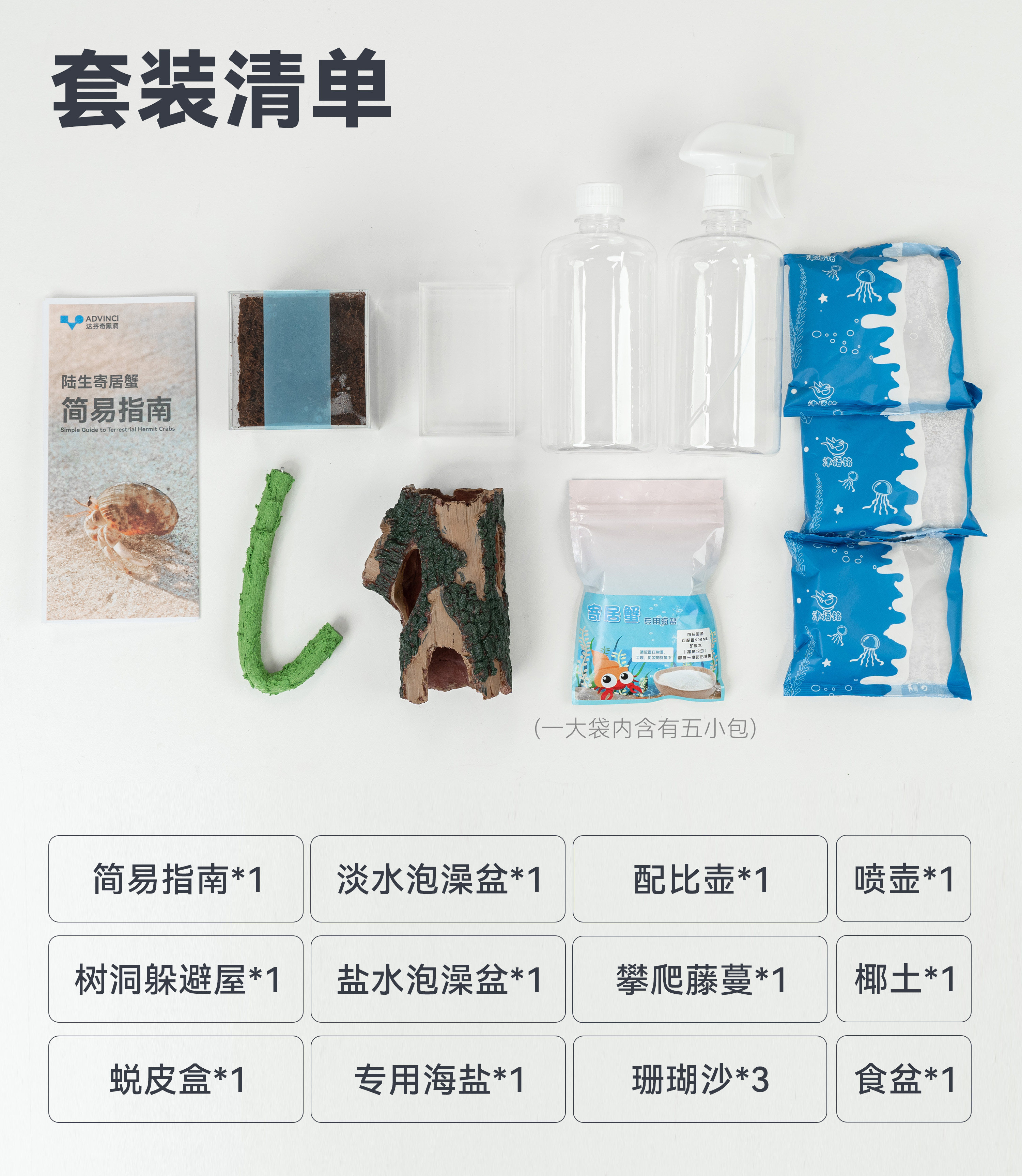 达芬奇黑洞 养寄居蟹饲养箱养殖套装宠物饲养盒子专用缸全套用品 detail 2