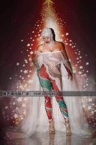 Nightclub bar dj female singer dance team Christmas party gogo meat dress genie conjoined long pants to play out