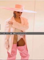 Viart Custom Bar gogo acting out of service nightclub singer party girl Morden Show field Fan jacket big hat