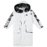 Бархатный пуховик, длинная модная куртка, 2019, утиный пух, средней длины