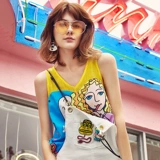 Летняя одежда, шифоновая майка топ для отдыха, футболка без рукавов, 2020, европейский стиль, свободный крой