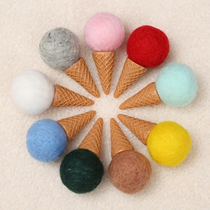  5 price wool felt ball Ice cream Ice cream Floral bouquet Cone Immortal flower decoration jewelry DIY garland