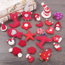 Red christmas tree decorations Small pendant Wool felt handmade material accessories Finished diy floral accessories