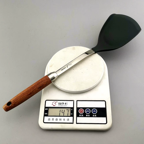 旺利来 Силиконовая лопаточная лопата сгущенной лопаты, не почищенная кастрюль, специальная жареная лопата 304 Ручка теплоизоляция Древесина