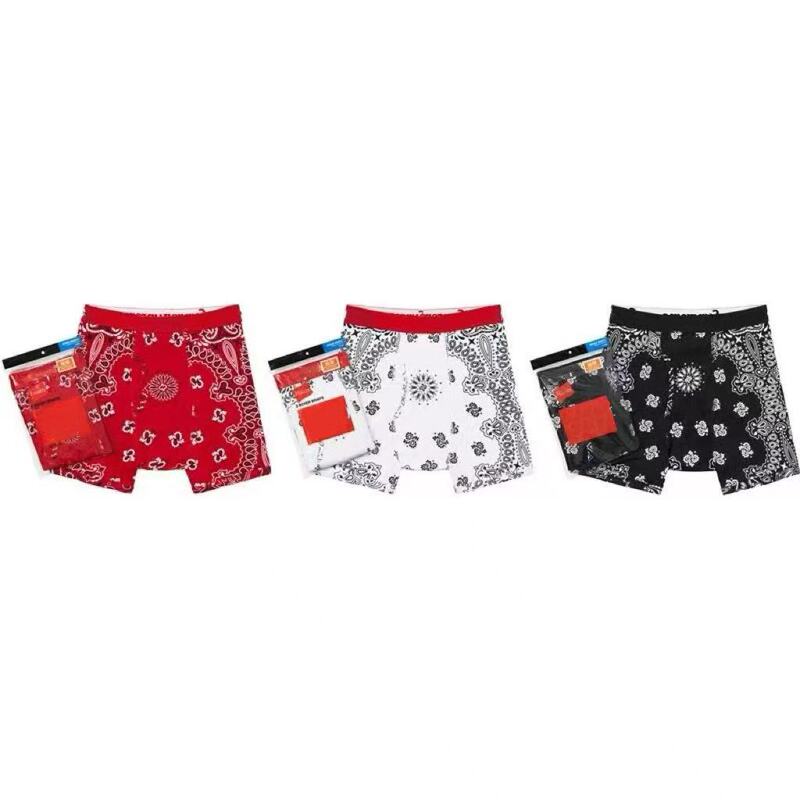 Cashew Flower Four-Corner Couple Shorts Trendy Brand Pure Cotton Boxer Briefs Bandana Boxer Brief American Version