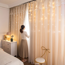 Curtain Bedroom Teenage Girl Cloth Strap Yarn Double Light Lavish Shading Princess Wind Ins Nets Red Hook Style New 2021 2021