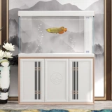 Minjiang Fish Tank Aquarium Aquarium Большой рост новой китайской гостиной дома бесплатная вода обмен световой роскошной супер -белый нижний фильтр Dragon Fish Tank