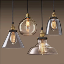 American retro Edison Cafe creative glass cover chandelier bar bar lamp clothing shop lighting fixture