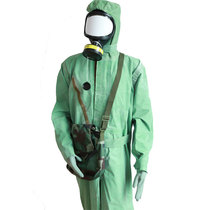 Anti-virus clothing one-piece green neobutyl rubber anti-biochemical performance liquid-tight chemical anti-chemical clothing 66 style