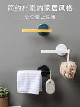The towel rack hook Net red Nordic creative bathroom hanging towel towel artifact hanging rod non-punching shelf
