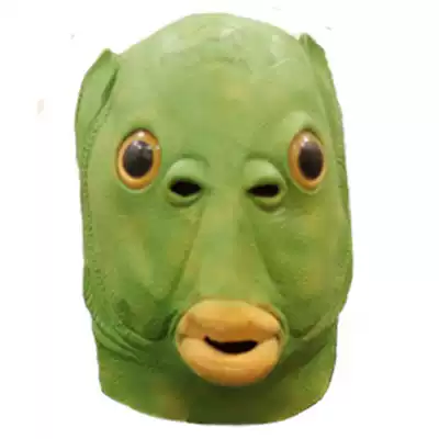 Green Man Fish Head Cover Fish Head Mask Head Cover Green Fish Man Man Mask Fish Head Man Head Cover Animal Dog