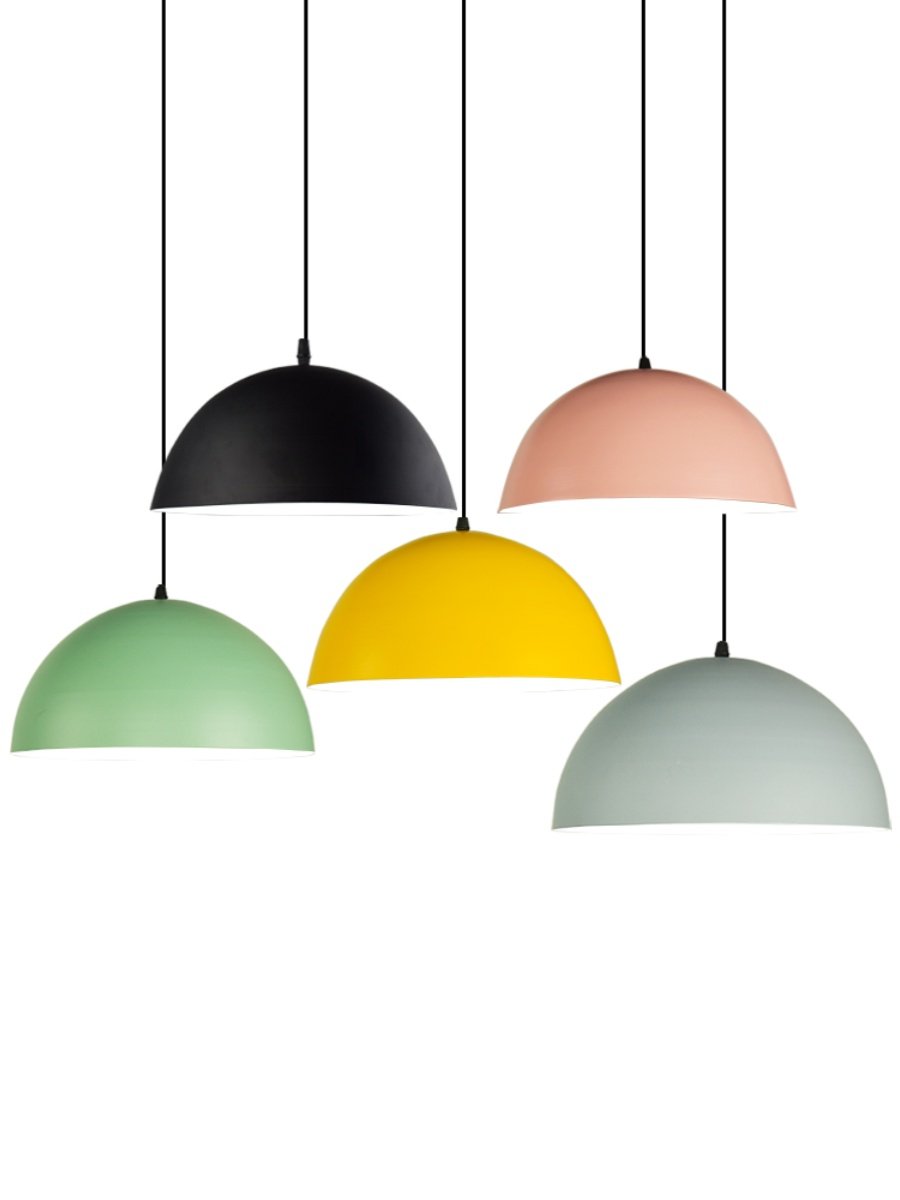 Chandelier Lampshade Restaurant Chandelier Modern Minimalist Nordic Macaron Office Industrial Style Round Pot Lid Barber Shop