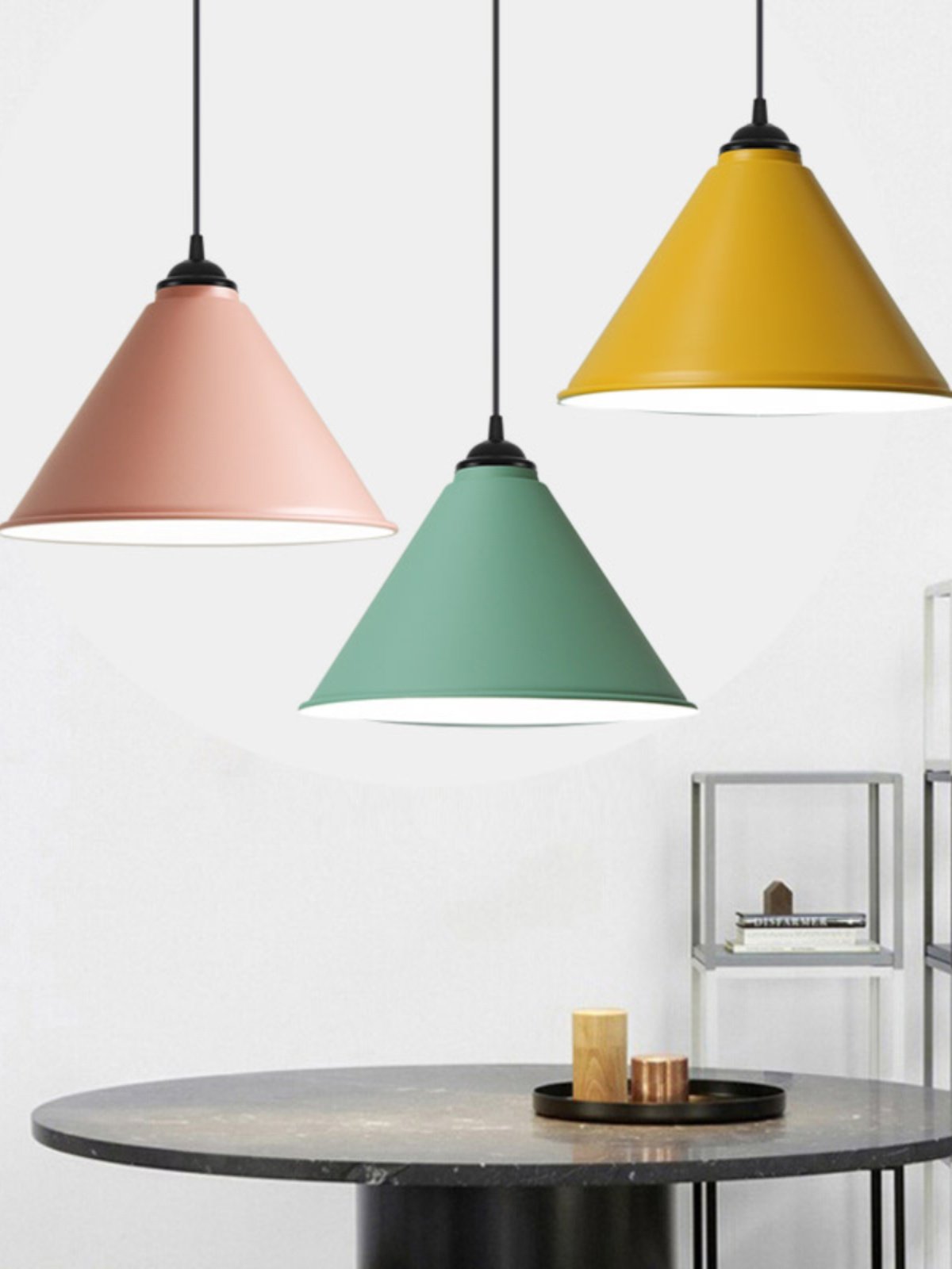 Nordic Modern Minimalist Single-Head Pendant Light Creative and Unique for Office, Barber Shop, Restaurant, Macaron Pendant Lampshade