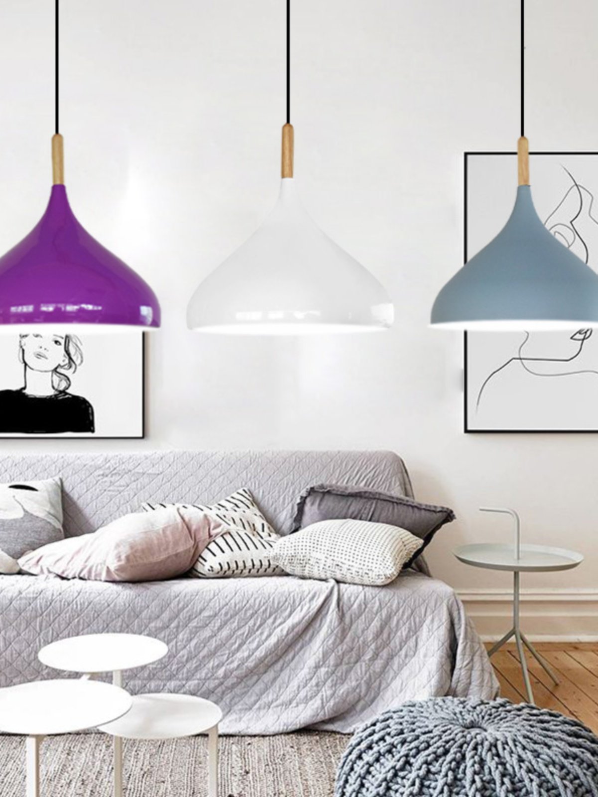 2019 New Modern Minimalist Nordic Macaron Pendant Light Single-Head Dining Room Lamp Creative Personality Shop Commercial Lampshade