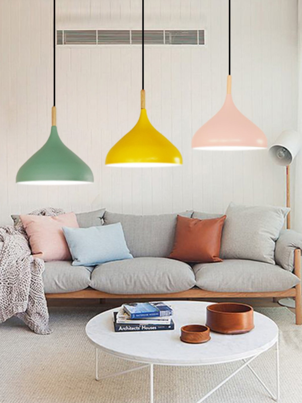 2019 New Modern Minimalist Nordic Macaron Pendant Light Single-Head Dining Room Lamp Creative Personality Shop Commercial Lampshade