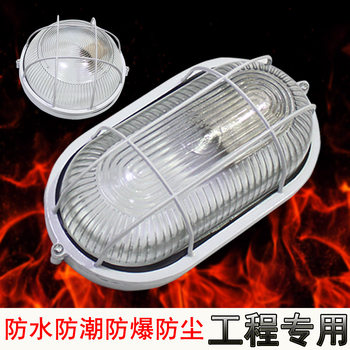 Led Moisture-Proof Lamp, Explosion-Proof Lamp, Waterproof and Dust-Proof, Round Oval Three-Proof Ceiling Lamp, Bathroom Bathroom Balcony Wall Lamp