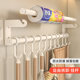 Kitchen Hook Hanging Rod, No-Drill Wall-Mounted Storage Rack for Kitchen Utensils, Spoons, Spatulas, Cling Film, and Dishcloths